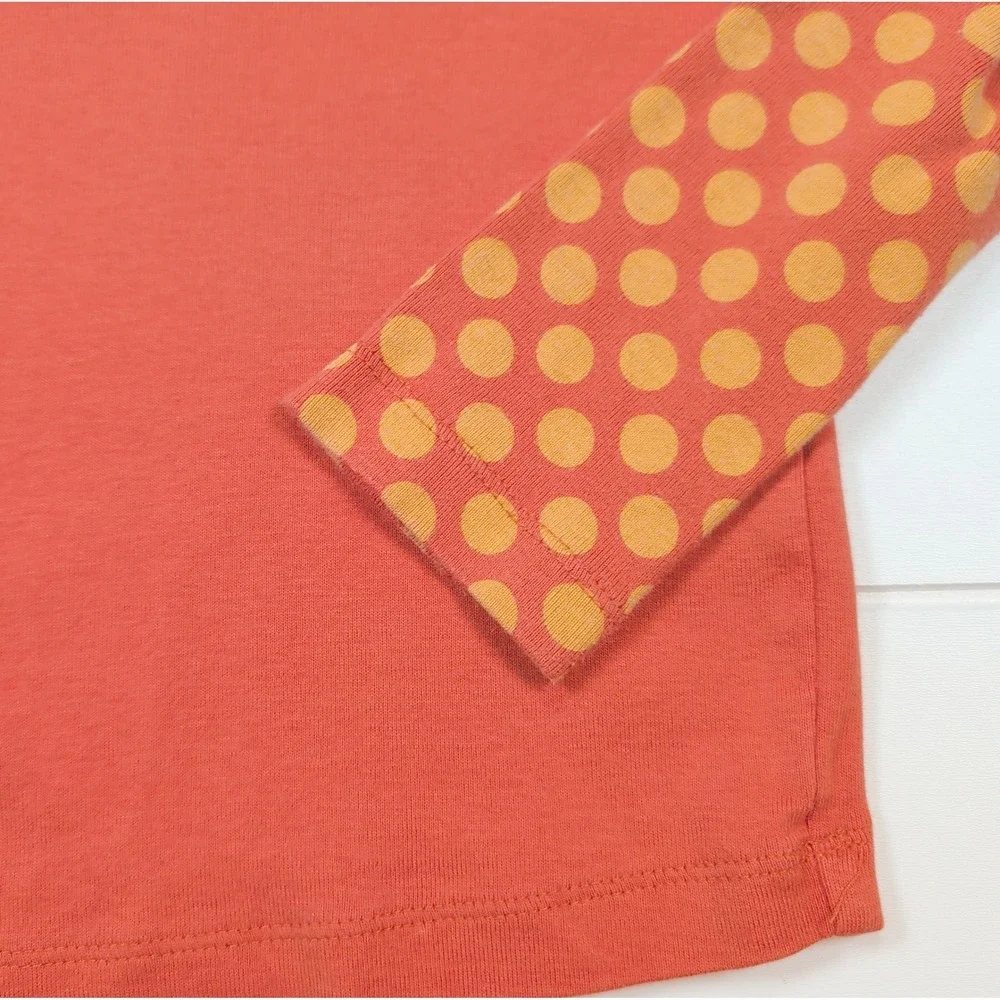 Gymboree Girls Shirt 4T Orange Ghost Polka Dot Layered Halloween Tee Kidcore